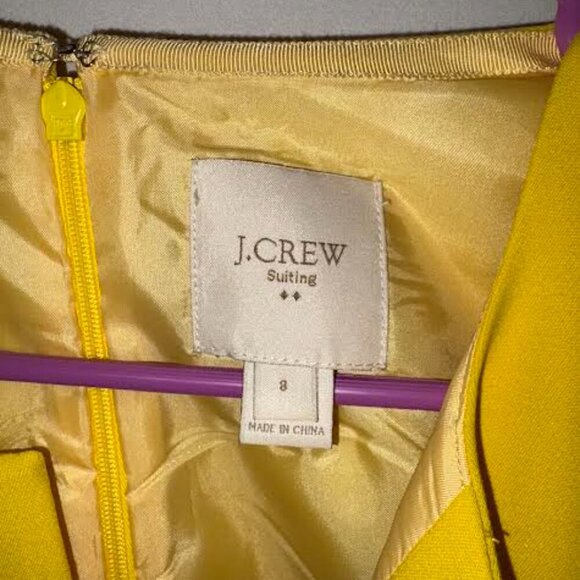 J. Crew Split Neck Suiting Dress Chartreuse 8 - Picture 4 of 7